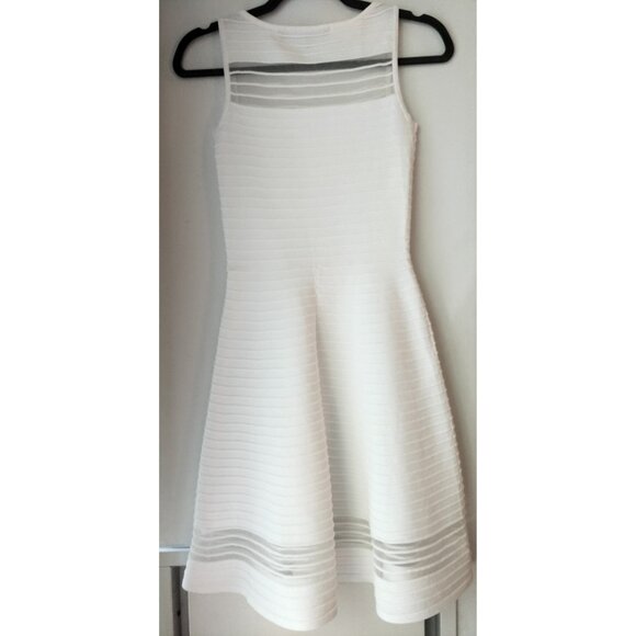 French Connection White Dress Size 2 like Herve Leger Bandage Dress - Picture 4 of 8